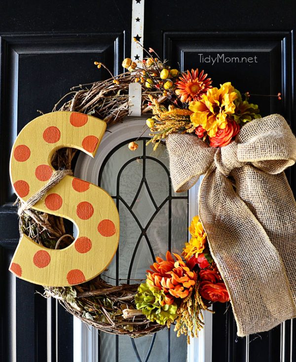 Monogram Wreath from Tidy Mom
