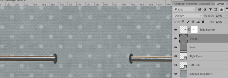 How to add a pin to a scrapbooking paper