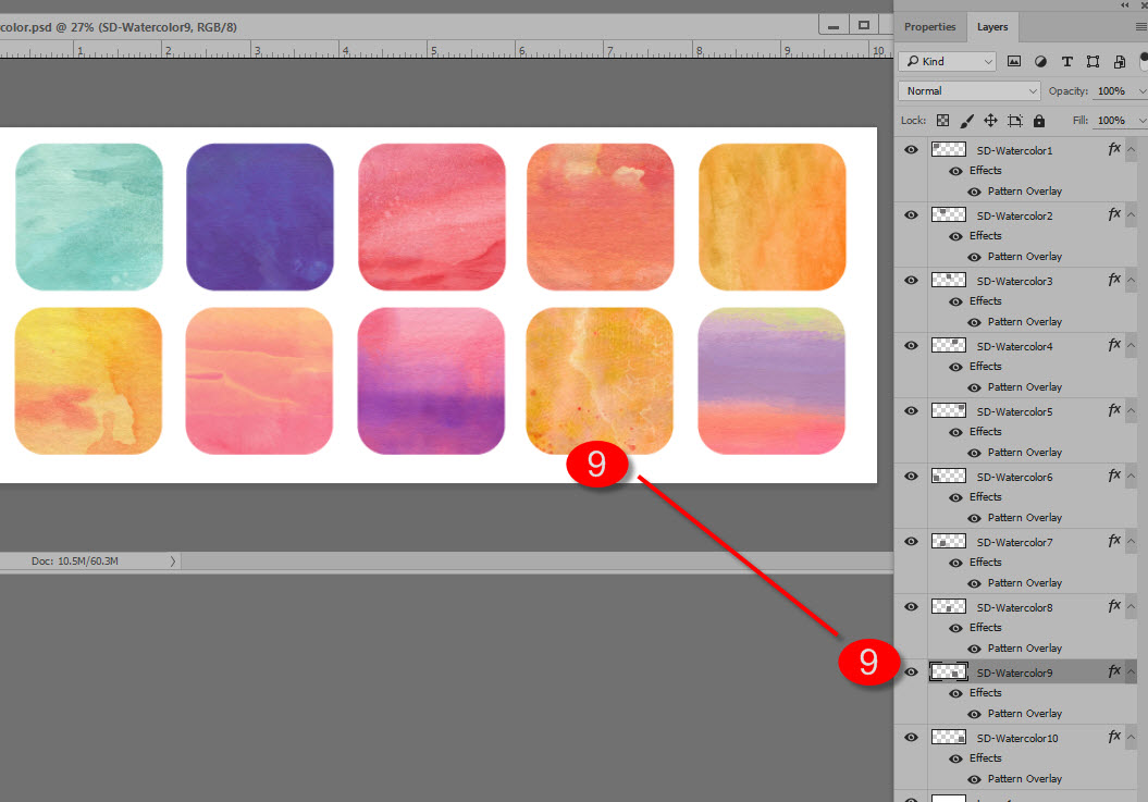 Watercolor Photoshop Styles Tutorial SnickerdoodleDesigns