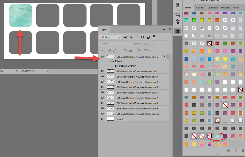 Watercolor Photoshop Styles Tutorial SnickerdoodleDesigns
